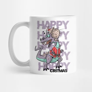 Critical Hit D20 Dice RPG Meme PnP Dragon Happy Critmas Gift Mug